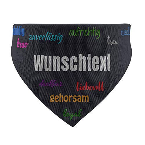 printplanet® - Hundehalstuch mit Name oder Text - Halstuch für Hunde - Layout Positive Eigenschaften - Größe S von printplanet