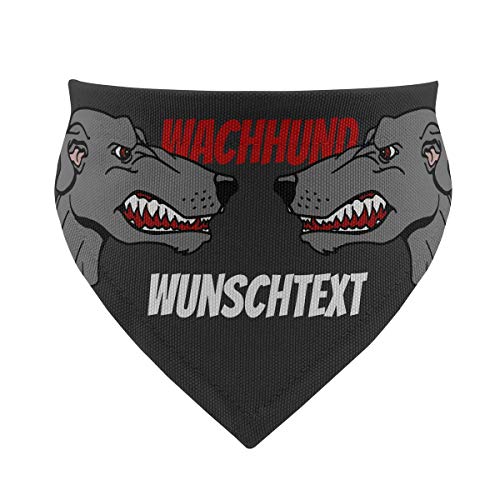 printplanet® - Hundehalstuch mit Name oder Text - Halstuch für Hunde - Layout Wachhund-2 - Größe M von printplanet