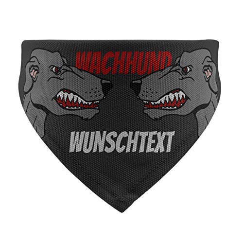 printplanet® - Hundehalstuch mit Name oder Text - Halstuch für Hunde - Layout Wachhund-2 - Größe S von printplanet