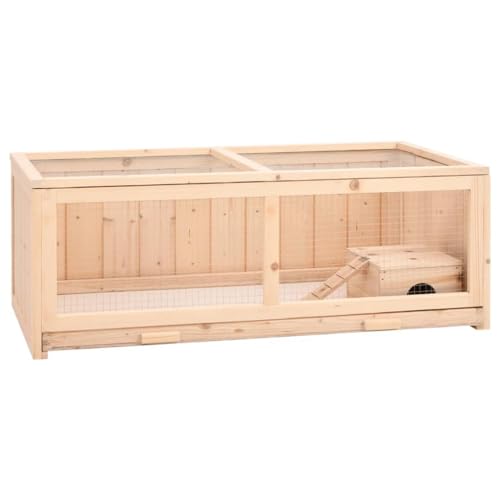 prissent PRISSENT Hamsterkäfig 104x52x38 cm Massivholz Tanne Hamster Holzhaus Hamster Häuschen Hamster Haus Hamsterkäfig Holz Haustierkäfige Hamster Terrarium Hamster Haus aus Holz Hamster Cage Wood von prissent