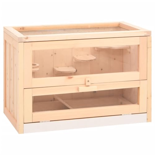 PRISSENT Hamsterkäfig 60x35,5x42 cm Massivholz Tanne Hamsterkäfig Holz Haustierkäfige Hamster Terrarium Hamster Haus aus Holz Hamster Cage Wood Hamster Holzhaus Hamster Häuschen Hamster Haus von prissent