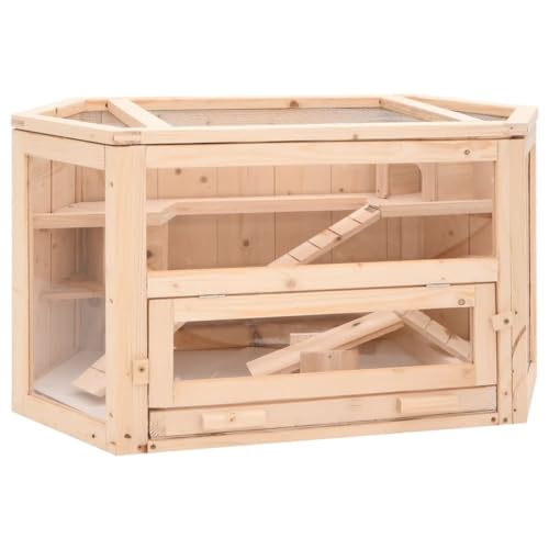 prissent Hamsterkäfig 80x40x43 cm Massivholz Tanne Haustierkäfige Hamster Terrarium Hamster Haus aus Holz Hamster Cage Wood Hamster Holzhaus Hamster Häuschen Hamster Haus Hamsterkäfig Holz von prissent