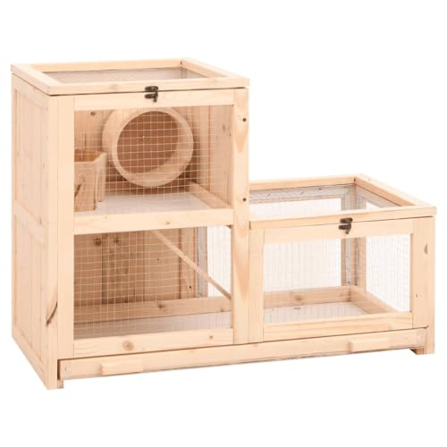 prissent PRISSENT Hamsterkäfig 81x40x60 cm Massivholz Tanne Hamster Häuschen Hamster Haus Hamsterkäfig Holz Haustierkäfige Hamster Terrarium Hamster Haus aus Holz Hamster Cage Wood Hamster Holzhaus von prissent