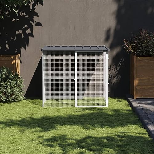 PRISSENT Hühnerkäfig mit Dach Anthrazit 103x98x90 cm Verzinkter Stahl Hünerstallhaus Hühnerkäfig Metall Hühnerkäfig Stahl Hühnerkäfig Outdoor Hühnerstall Auslauf Hühnerstall for Draußen von prissent