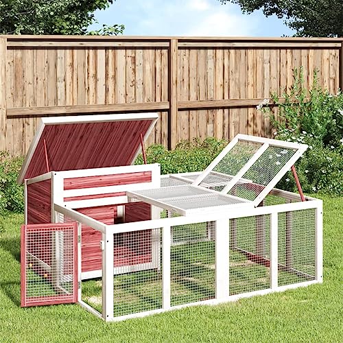 prissent Kaninchenstall Moka 144 x 123 x 67,5 cm aus massivem Kiefernholz Kaninchenstall für den Außenbereich Kaninchenstall Kaninchenhaus Kaninchenhütte Outdoor sicher und bequem von prissent