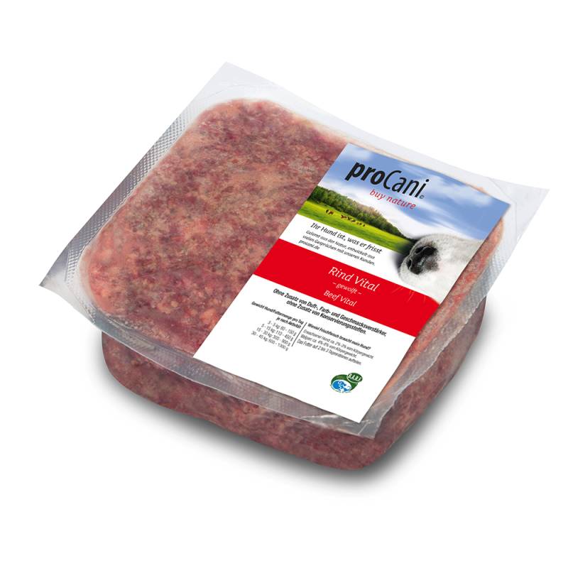 proCani BARF Rind Vital mit 30% Obst & Gemüse - 16 x 500 g von proCani