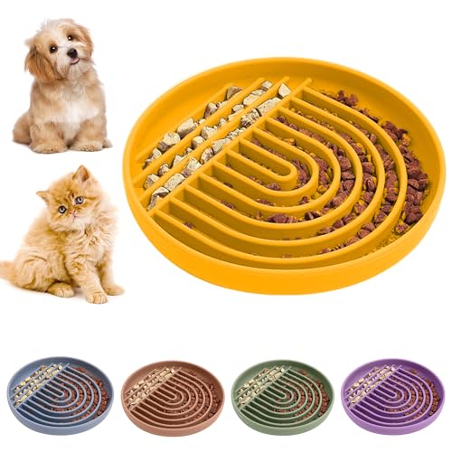 Pucho® Slow Feeder Hundenapf Katzennäpfe Silikon Modern Fun Puzzle Lebensmittelqualität BPA Frei für Gesunde Ernährung Stoppt Schlucken & Würgen Rutschfest Spülmaschinenfest Kleine bis Mittlere Hunde von pucho