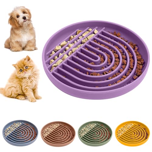 Pucho® Slow Feeder Hundenapf Katzennäpfe Silikon Modern Fun Puzzle Lebensmittelqualität BPA Frei für Gesunde Ernährung Stoppt Schlucken & Würgen Rutschfest Spülmaschinenfest Kleine bis Mittlere Hunde von pucho