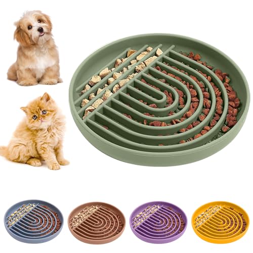 Slow Feeder Hundenapf Katzennäpfe Silikon Modern Fun Puzzle Lebensmittelqualität BPA Frei Leckmatte für Gesunde Ernährung Stoppt Schlucken & Würgen Rutschfest Spülmaschinenfest Kleine bis Mittlere von pucho