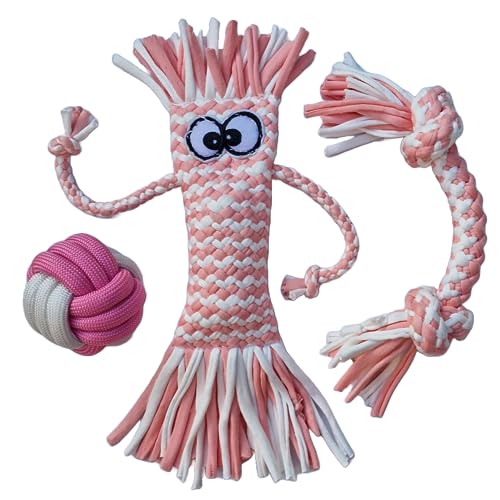 pucho Octopus Hund Kauspielzeug 3er Set (grün) (pink) von pucho
