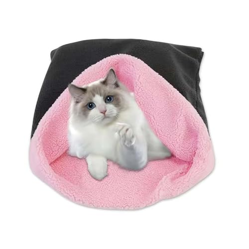 Katzenschlafsack, 2025 Neuer Katzenschlafsack für Katzen im Winter, 360°-Wickel verdickte Katzenbetten für Indoor-Katzen, weich bequem überdachte Katzenbetthöhle für kleine, mittelgroße und große von pulunto