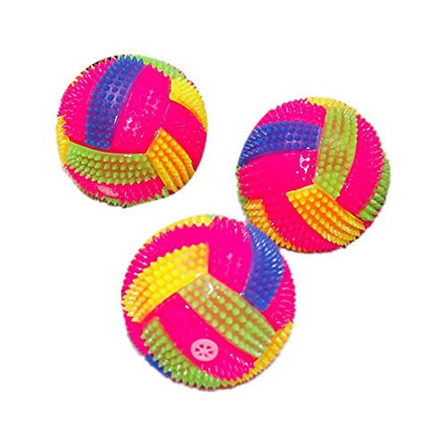 pulunto 3PCS LED Blinkende Ball Haustier Farbe Licht Ball Interaktive Spielzeug Licht up Hund Bälle Für Katzen Haustier Spielzeug Blinken J2O5 Ball Elastische Hund von pulunto