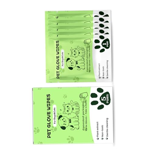 pumpumlia 5 Paar sanfte Haustier-Wischhandschuhe, reisefreundliche Formel, beseitigt Schmutzgeruch, Einweghandschuhe für kaltes Wetter, Fellpflege, Geruchsentfernung, Haustierhandschuhe für Hunde und pumpumlia 5 Paar sanfte Haustier-Wischhandschuhe, reisefreundliche Formel, beseitigt Schmutzgeruch, Einweghandschuhe für kaltes Wetter, Fellpflege, Geruchsentfernung, Haustierhandschuhe für Hunde und von pumpumlia