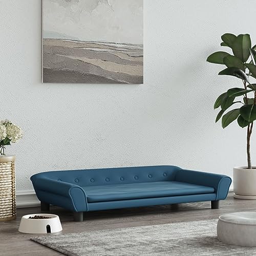 puraday Hundebett Blau 100x50x21 cm Samt Hundesofa Katzensofa Hundebetten Katzenbett Bequeme Haustierbett Stilvolles Design Kann Im Wohnzimmer Oder Schlafzimmer Platziert Werden von puraday