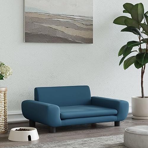 puraday Hundebett Blau 70x45x33 cm Samt Hundesofa Katzensofa Hundebetten Katzenbett Bequeme Haustierbett Stilvolles Design Kann Im Wohnzimmer Oder Schlafzimmer Platziert Werden von puraday