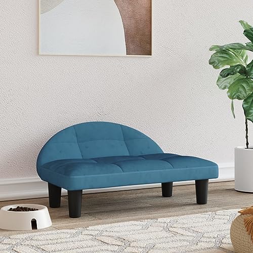 puraday Hundebett Blau 70x52x30 cm Samt katzensofa Hundesofa Katzenbett Dog Bed Cat Bed Bequeme Haustierbett Stilvolles Design Kann Im Wohnzimmer Oder Schlafzimmer Platziert Werden von puraday