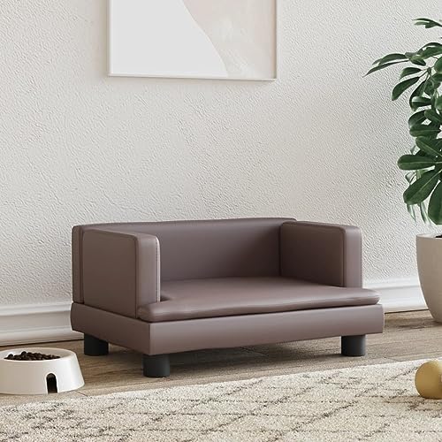 puraday Hundebett Braun 60x40x30 cm Kunstleder katzensofa Hundesofa Katzenbett Dog Bed Cat Bed Bequeme Haustierbett Stilvolles Design Kann Im Wohnzimmer Oder Schlafzimmer Platziert Werden von puraday