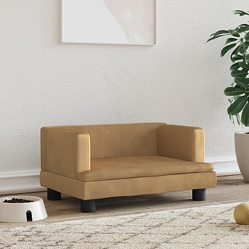 puraday Hundebett Braun 60x40x30 cm Samt katzensofa Hundesofa Katzenbett Dog Bed Cat Bed Bequeme Haustierbett Stilvolles Design Kann Im Wohnzimmer Oder Schlafzimmer Platziert Werden von puraday