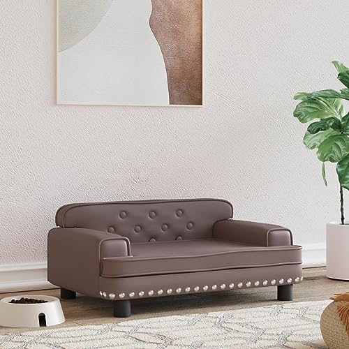 puraday Hundebett Braun 70x45x30 cm Kunstleder Hundesofa Hundebetten Katzenbett Bequeme Haustierbett Katzensofa Stilvolles Design Kann Im Wohnzimmer Oder Schlafzimmer Platziert Werden von puraday