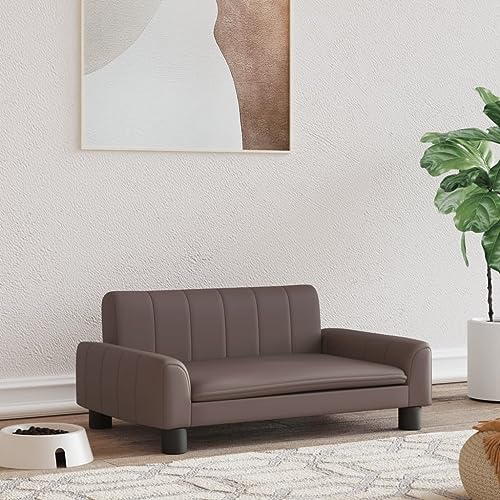 puraday Hundebett Braun 70x45x30 cm Kunstleder katzensofa Hundesofa Katzenbett Dog Bed Cat Bed Bequeme Haustierbett Stilvolles Design Kann Im Wohnzimmer Oder Schlafzimmer Platziert Werden von puraday