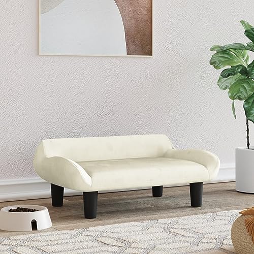 puraday Hundebett Creme 70x40x24 cm Samt Hundesofa katzensofa Katzenbett Dog Bed Cat Bed Bequeme Haustierbett Hundebett Samt Kann Im Wohnzimmer Oder Schlafzimmer Platziert Werden Stilvolles Design von puraday