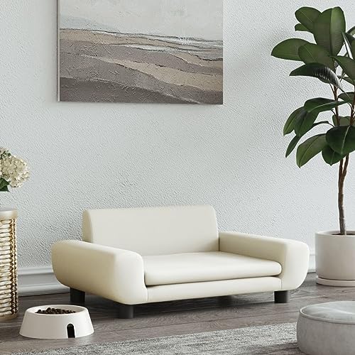 puraday Hundebett Creme 70x45x33 cm Samt Hundesofa Katzensofa Hundebetten Katzenbett Bequeme Haustierbett Stilvolles Design Kann Im Wohnzimmer Oder Schlafzimmer Platziert Werden von puraday