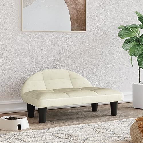 puraday Hundebett Creme 70x52x30 cm Samt katzensofa Hundesofa Katzenbett Dog Bed Cat Bed Bequeme Haustierbett Stilvolles Design Kann Im Wohnzimmer Oder Schlafzimmer Platziert Werden von puraday