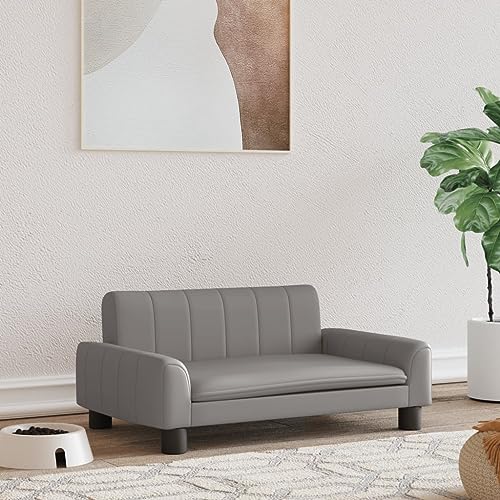 puraday Hundebett Grau 70x45x30 cm Kunstleder katzensofa Hundesofa Katzenbett Dog Bed Cat Bed Bequeme Haustierbett Stilvolles Design Kann Im Wohnzimmer Oder Schlafzimmer Platziert Werden von puraday