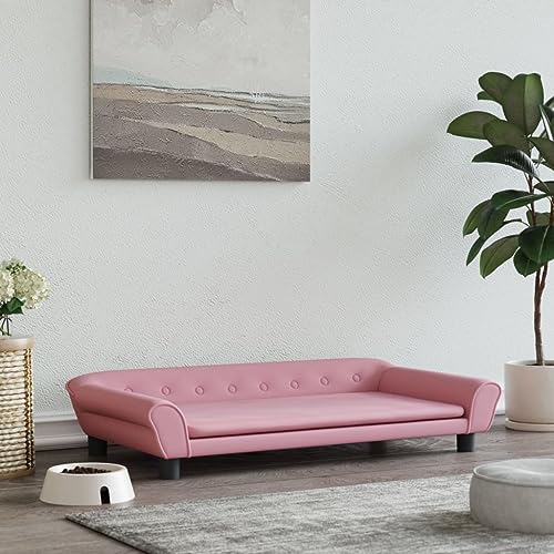 puraday Hundebett Rosa 100x50x21 cm Samt Hundesofa Katzensofa Hundebetten Katzenbett Bequeme Haustierbett Stilvolles Design Kann Im Wohnzimmer Oder Schlafzimmer Platziert Werden von puraday