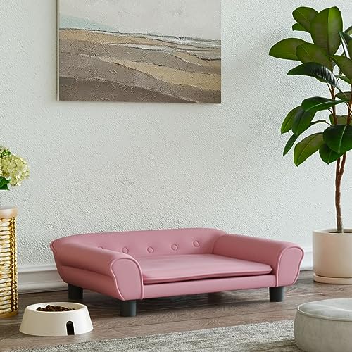 puraday Hundebett Rosa 70x48x22 cm Samt Hundesofa Katzensofa Hundebetten Katzenbett Bequeme Haustierbett Stilvolles Design Kann Im Wohnzimmer Oder Schlafzimmer Platziert Werden von puraday