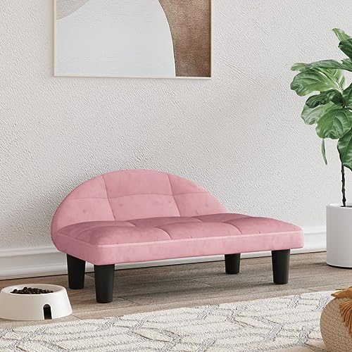 puraday Hundebett Rosa 70x52x30 cm Samt katzensofa Hundesofa Katzenbett Dog Bed Cat Bed Bequeme Haustierbett Stilvolles Design Kann Im Wohnzimmer Oder Schlafzimmer Platziert Werden von puraday