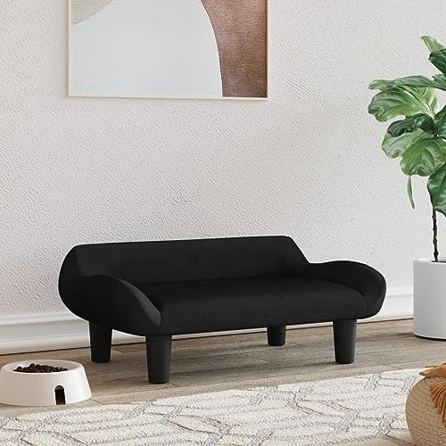 puraday Hundebett Schwarz 70x40x24 cm Samt Hundesofa katzensofa Katzenbett Dog Bed Cat Bed Bequeme Haustierbett Hundebett Samt Im Wohnzimmer Oder Schlafzimmer Platziert Stilvolles Design von puraday