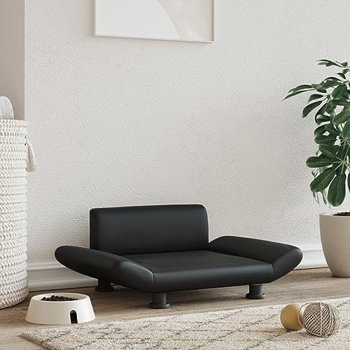 puraday Hundebett Schwarz 70x45x28 cm Kunstleder Hundesofa Katzensofa Hundebetten Katzenbett Bequeme Haustierbett Stilvolles Design Kann Im Wohnzimmer Oder Schlafzimmer Platziert Werden von puraday