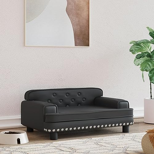 puraday Hundebett Schwarz 70x45x30 cm Kunstleder Hundesofa Hundebetten Katzenbett Bequeme Haustierbett Katzensofa Stilvolles Design Kann Im Wohnzimmer Oder Schlafzimmer Platziert Werden von puraday