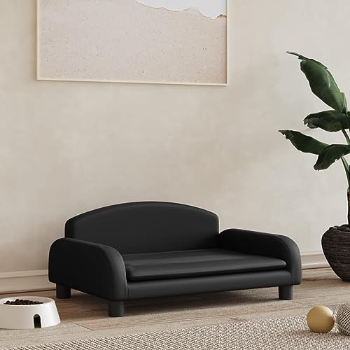 puraday Hundebett Schwarz 70x45x30 cm Kunstleder Hundesofa Katzensofa Hundebetten Katzenbett Bequeme Haustierbett Stilvolles Design Kann Im Wohnzimmer Oder Schlafzimmer Platziert Werden von puraday