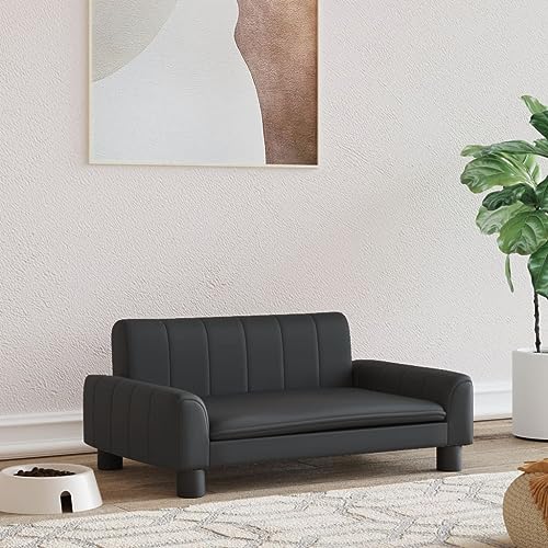 puraday Hundebett Schwarz 70x45x30 cm Kunstleder katzensofa Hundesofa Katzenbett Dog Bed Cat Bed Bequeme Haustierbett Stilvolles Design Kann Im Wohnzimmer Oder Schlafzimmer Platziert Werden von puraday