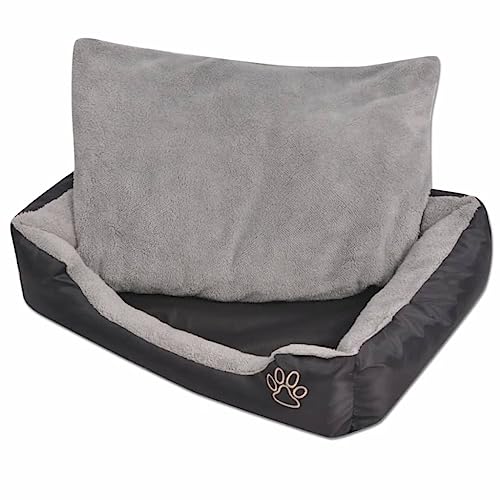 puraday Hundebett mit gepolstertem Kissen Größe S Schwarz 50x38x17 cm Hundebetten Katzenbett Dog Bed Hundehütte Indoor Cat Bed Bequeme Haustierbett für Transportboxen Zwinger Innenräume von puraday