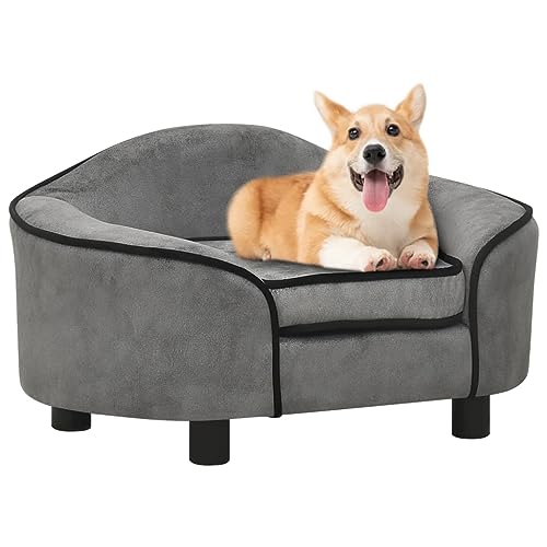 puraday Hundesofa Grau 67x47x36 cm Plüsch Hundebetten katzensofa Katzenbett Dog Bed Hundehütte Indoor Cat Bed Bequeme Haustierbett Kann Im Wohnzimmer Oder Schlafzimmer Platziert Werden von puraday