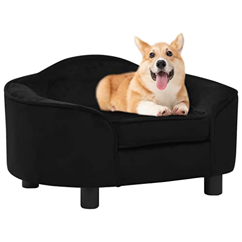 puraday Hundesofa Schwarz 67x47x36 cm Plüsch Hundebetten katzensofa Katzenbett Dog Bed Hundehütte Indoor Cat Bed Bequeme Haustierbett Kann Im Wohnzimmer Oder Schlafzimmer Platziert Werden von puraday