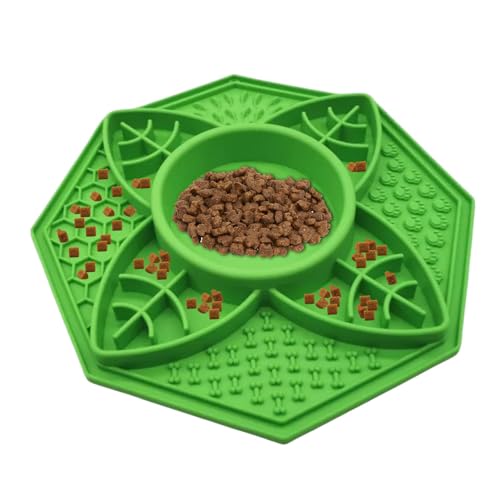 puzzlegame Haustiere Slow Food Pad,Hundefuttermatte | Achteckige Leckmatte zur Verbesserung der Verdauung,Hundekisten-Leckpads, langsamer Futterspender, Leckpad-Kisten-Trainingsspielzeug für von puzzlegame
