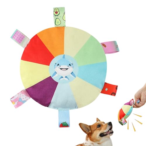 puzzlegame Plüsch-Quietschspielzeug für Hunde, Kauspielzeug für Welpen zum Zahnen | Quietschendes Zahnreinigungsspielzeug für Hunde,Lustiges scheibenförmiges Kauspielzeug für Hunde, von puzzlegame