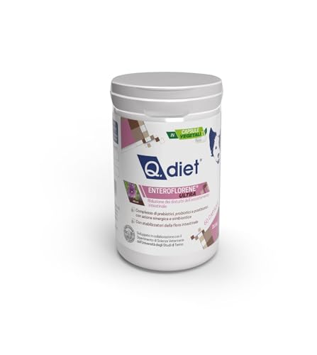 Q.diet Enteroflorene® Ultra 60 Tabletten | Probiotika für Hunde | Milchsäure für Hunde | Gastrointestinale Unterstützung für Hund, gesunder und starker Darm, Nahrungsergänzungsmittel für Durchfall und von qdiet