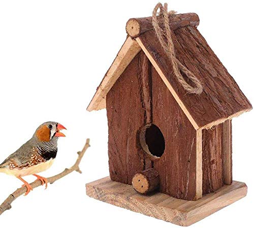 Haustier-Nistkasten Für Kleine Vögel - Tannenhütte Mit Dach Und Hängendem Seil Zum Schutz Der Vogel-, Garten-, Patio- Oder Balkondekoration von qiuqiu