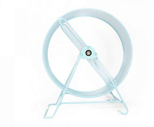 qiuqiu Hamster Wheel Toy, Metal Pet Übung Laufrad Toy Silent für Ratten Gerbil Hedgehog Chinchilla Meerschweinchen Frettchen (Schwarz, Blau) von qiuqiu