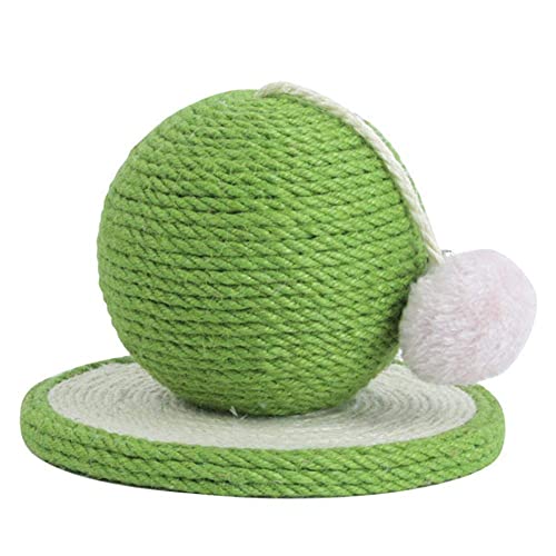 qiuqiu Katzenspielzeug, Großer Kratzball, Stilvoller Natürlicher Sisal-Katzenkratzbaum, Katzenkratzbaum Und Kratzbrett Mit Plüschkatzenball + Glocke Für Katzen Und Kätzchen-Green von qiuqiu