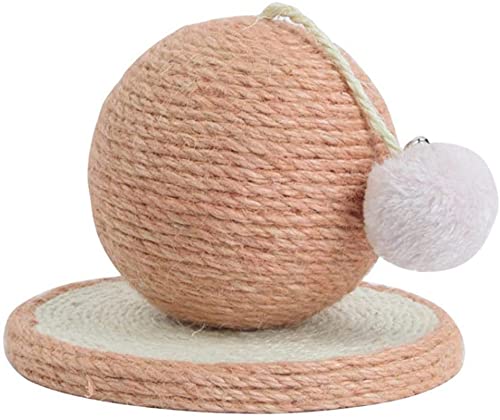 qiuqiu Katzenspielzeug, Großer Kratzball, Stilvoller Natürlicher Sisal-Katzenkratzbaum, Katzenkratzbaum Und Kratzbrett Mit Plüschkatzenball + Glocke Für Katzen Und Kätzchen-Pink von qiuqiu