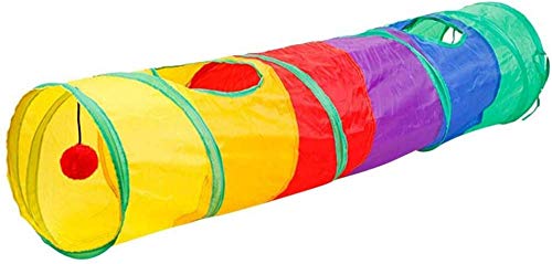 qiuqiu Katzentunnel Faltbare Katze Bunter Tunnel Polyester Pet Tunnel Tubes Toy Cat Kitten Interaktives Tunnelspielzeug Mit Sichtlöchern Und Hängendem Ball von qiuqiu