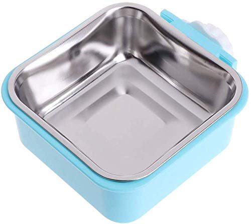 qiuqiu Pet Bowl, Edelstahl Wasserfutter Feeder Hund Katze Hängenden Käfig Quadrat Liefert Premium-Qualität von qiuqiu