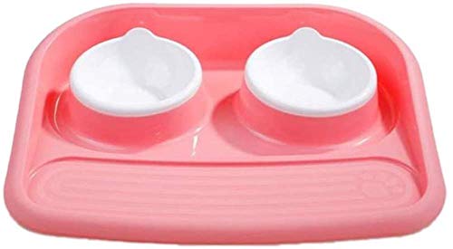 qiuqiu Pet Bowl Katzenfutter Schüssel Kunststoff Pet Food Bowl Tierfutter Schüssel-Pink von qiuqiu