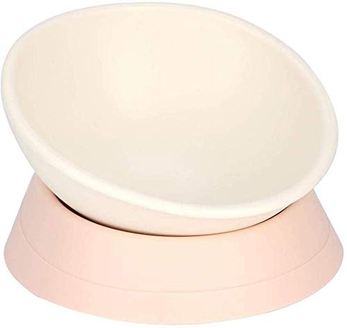 qiuqiu Slanted Dog Bowl rutschfeste Gekippte Hundenäpfe Weithals Hundefutter Katzenfutter Wasserschale Dish Pet Dog Feeding Bewässerungszubehör Mit Abnehmbarem Ständer von qiuqiu